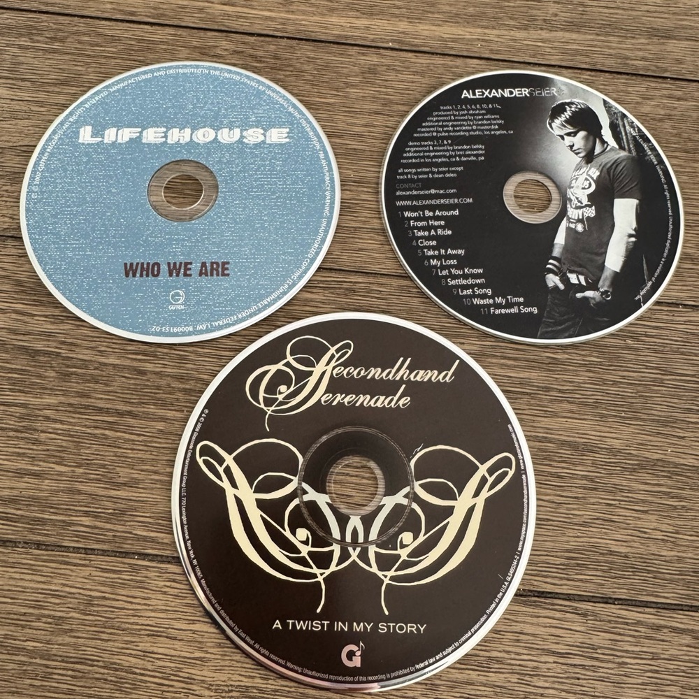 Lifehouse, Alexander Seier, and Secondhand Serenade CDs
